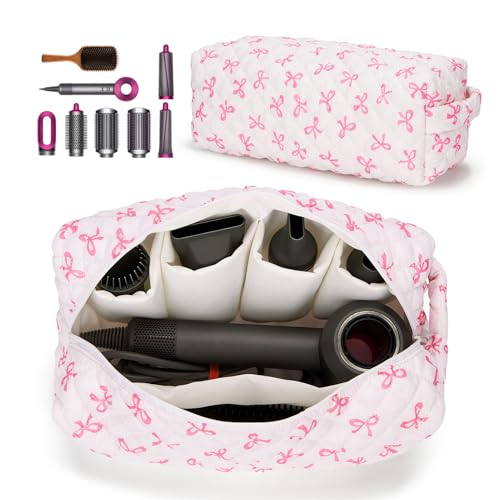 HiTotes Hair Tools Travel Bag Compatible with Dyson Airwrap Cute Quilted Travel Case for Shark Flexstyle Multi Compartments Hair Tools Organizer - image 1