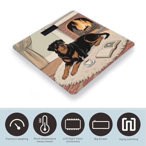 Báscula digital para baño Rottweiler Dogs 400 lb LCD miniatura 3