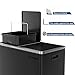 SONGMICS Trash Can, 2 x 8 Gallon (2 x 30 L) Garbage Can for Kitchen, with 15 Trash Bags, 2 Compartments, Plastic Inner Buckets and Hinged Lids, Airtight, Black ULTB60BK