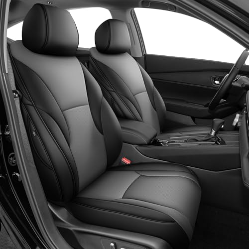 AOMSAZTO Custom Fit Seat Covers for Honda Accord 2023 2024 2025 2026 EX, EX-L Hybrid,Sport,Touring (Rear Row W/40/60 Split Backrest) Full Set Faux Leather Compatible Airbag Seat Protector Black&Gray