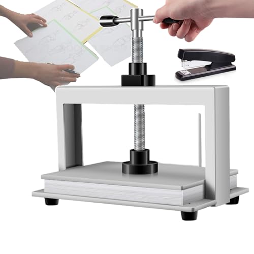 CAFIEDR Prensa de Papel Manual A4 de 350 x 220 mm, máquina alisadora de Papel, máquina aplanadora de Papel para Papel de Prueba, Billetes, Recetas, Sellos, Pruebas y aplanamiento de Tela