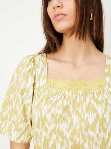 Image of Max Plus Size Women Printed Puffed Sleeve Top