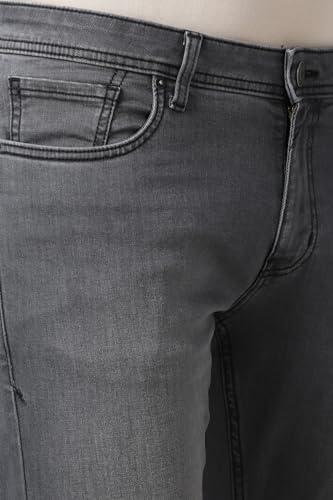 Image of Peter England Men's Slim Tapered Jeans | Heavy Wash Denim | Casual Wear | Modern Fit