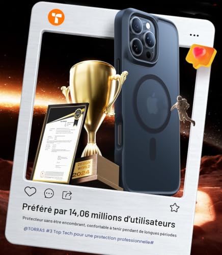 Coque iPhone 16 Pro Max robuste et magnétique TORRAS noire