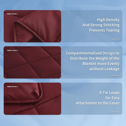 Topcee Weighted Blanket for Adults (15 lbs, 48" x 72") Twin Size Soft Cooling Heavy Blanket Sleeping, Apply to 130-160 lbs Body, Thick Breathable Blanket with Glass Bead, Easy Care