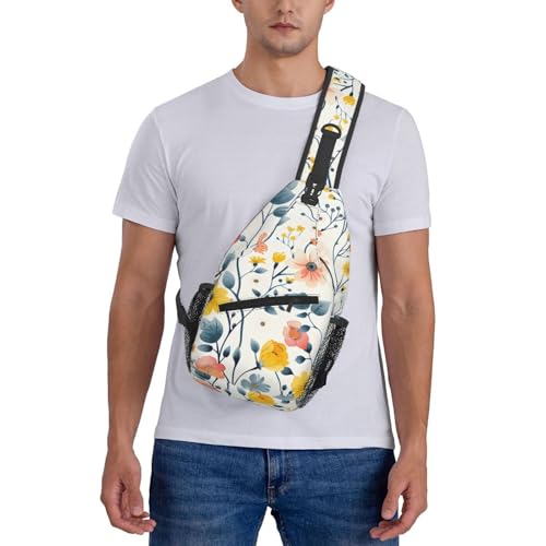 Mochila cruzada con patrón floral ligera y ajustable miniatura 7