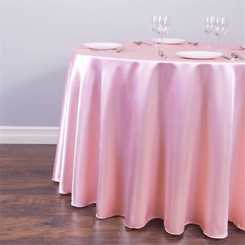 Highdi Nappe Ronde en Satin Tissu, Nappe de Table Lisse Exterieur Jardin Lavable en Machine pour Mariages Fête Hôtel Banquet Evénement Célébrations...