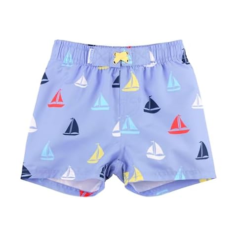 RUGGEDBUTTS Boys UPF50+ Sun Protection Novelty Swim Trunks - Down by The Bay, 6-12m Cover