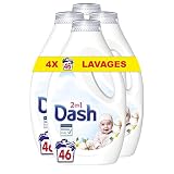 Dash 2en1 Lessive Liquide Peaux Sensibles 46 Lavages, Pour Peaux Sensibles, 2.3l