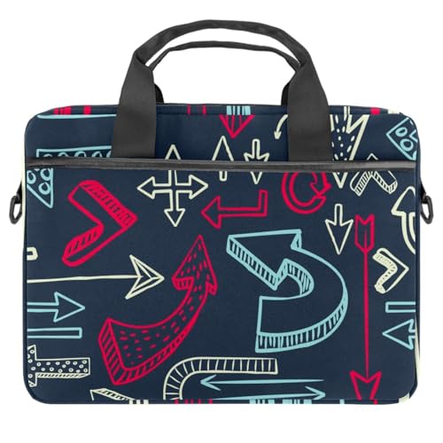Sacoche pour ordinateur 13-14.5" à motif flèche multicolore géométrique