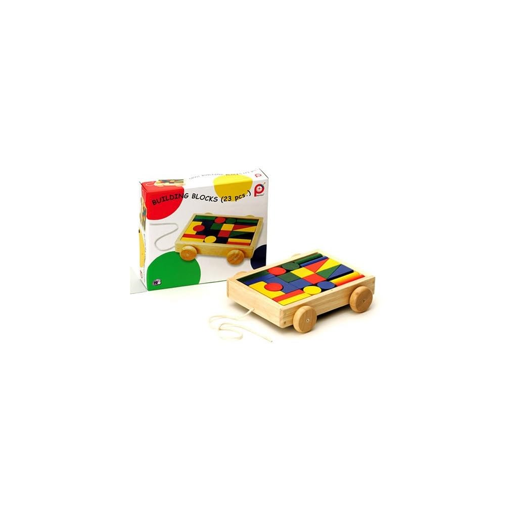 Amazon | PINTOY 車付きつみき 58001 | 積み木 | おもちゃ