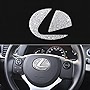 KORUIPEI Bling Steering Wheel Emblem Accessories Compatible with Lexus, Diamond Rhinestone Emblem Accessories Interior Decorations for Women, Fit for RX ES NX is CT LX GS RC GS-F RC-F (Large)