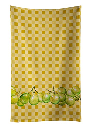 Caroline's Treasures BB7171KTWL White Grapes on Basketweave Kitchen Towel Dish Cloths Guest Hand Towel Decorative Bathroom Towel for Face,Tea, Dishcloth, Kitchen and Bath