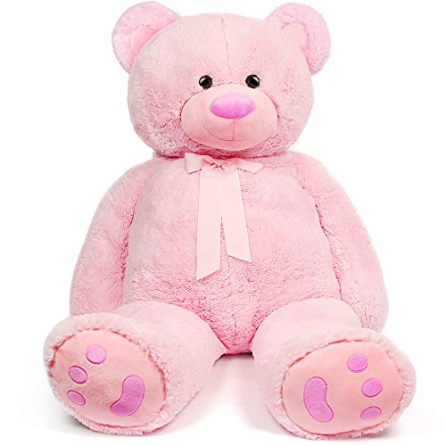 LotFancy 5FT Giant Teddy Bear Stuffed Animal, Large Cuddly Bear Plush Toy with Footprint, Gift for Kids, Wife, Girlfriends on Birthday Day, Valentine’s Day