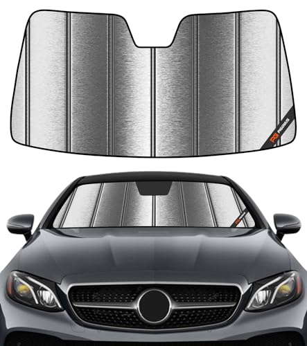 Pigenius Windshield Sunshade for Mercedes-Benz E-Class Sedan/Wagon 2017-2023 Without OE Dashcam, Custom Front Window Sun Shade - Metallic