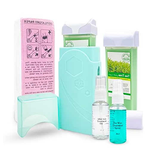 Roll On Wax Kit, at Home Wax Roller for Women, Rolling Wax Hair Removal Kit for Brazilian Wax, Underarms, eyebrows, Waxing kit includes 2 Soft Wax Cartridge & 100 Non-woven Wax Strips (Green)