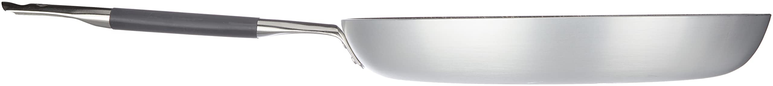 Pentole Agnelli ALSA111BBINF36 Sartén de aluminio avellanado bajo infinito, con mango tubular de acero inoxidable "Cool", plateado, 36 cm