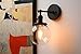Phansthy Black Bathroom Light Fixture Single Industrial Wall Sconce with 5.9 Inches Globe Lampshade