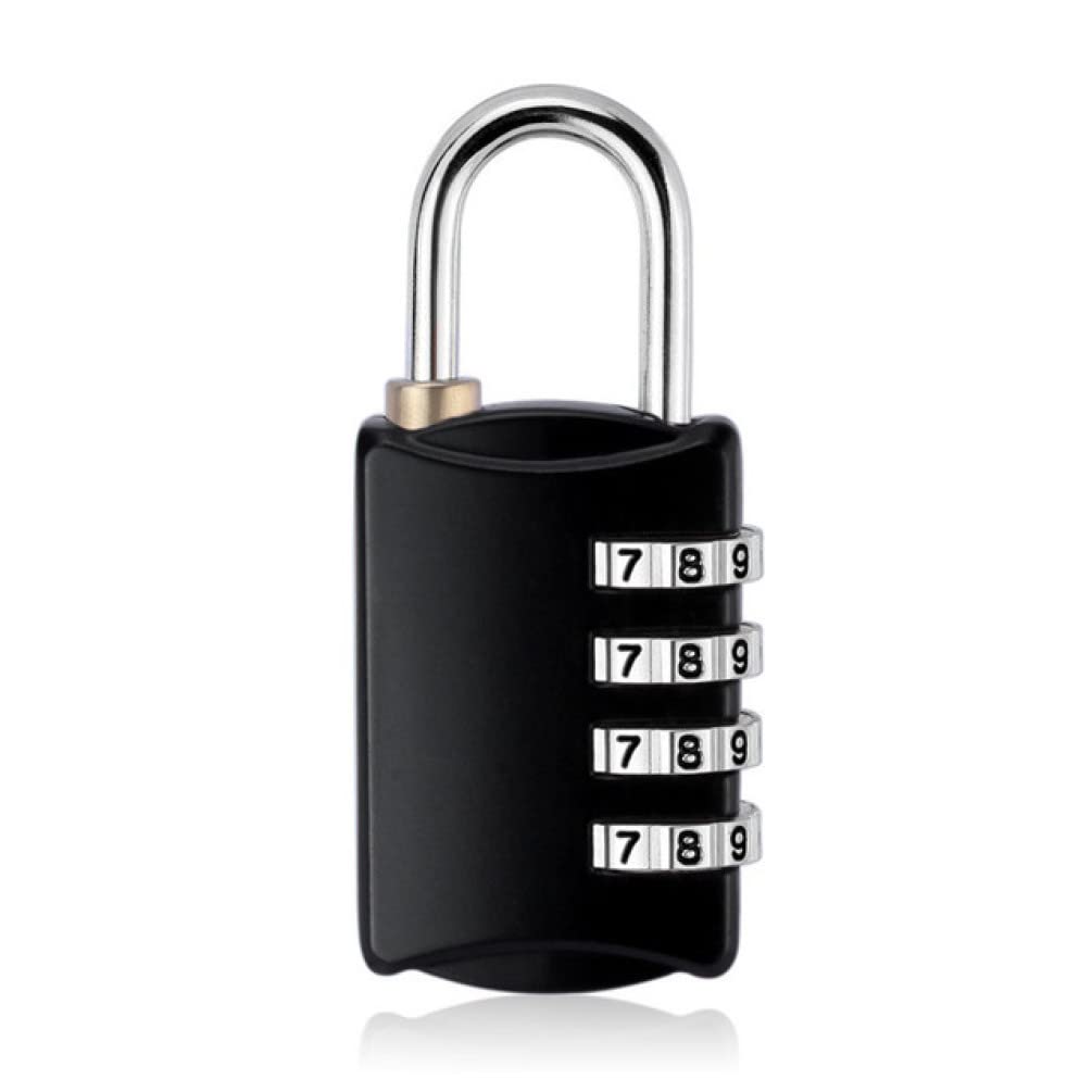Lucchetti a combinazione， Lucchetti per valigie Lucchetto con password a 4 cifre, lucchetto di sicurezza for valigia e bagaglio, lucchetto for armadietto della palestra(Black,Black)