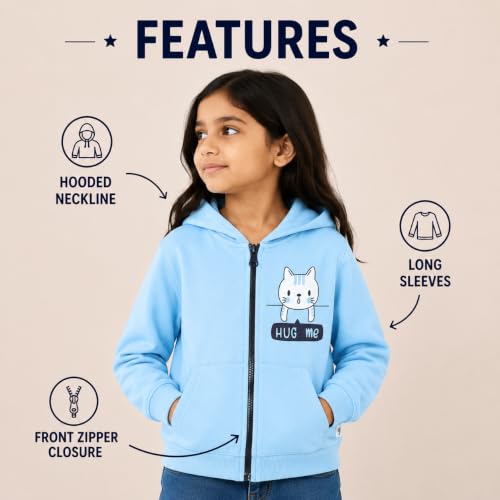 Image of The Mom Store Winter Jackets for Kids | Cute Sweatshirt and Cool Hoodies for Baby Boy and Baby Girls | with Zippers | Hoodie Cap
