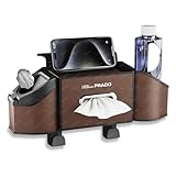 トヨタ ランドクルーザー プラド 150系 車用多機能収納ボックス 7in1 - ティッシュ、ゴミ箱、カップホルダー、スマホスタンド付き ランドクルーザー プラド 150系 200系 車用シートバックポケット 後部座席収納 車内 便利グッズ(ブラウン/1個)