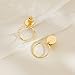 MUYAN Gold Plated Circle Clip On Drop Earrings for Women Non Piercing Clip Dangle Earrings Fashion Jewelry