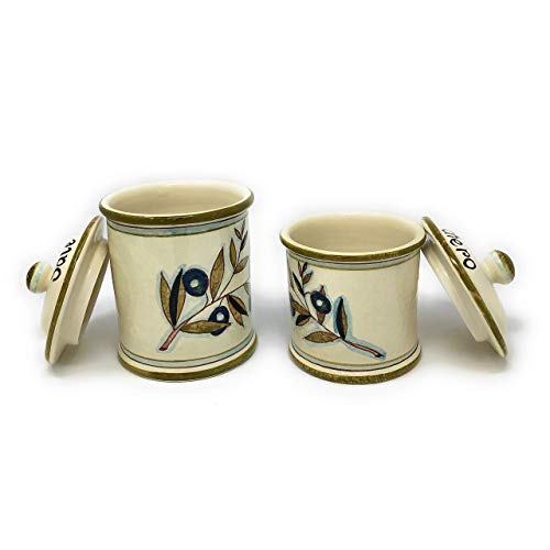 Hand-Painted Italian Ceramic Canister Set for Kitchen Storage - Tuscan Art Jars for Salt, Sugar, and Condiments - Image 2