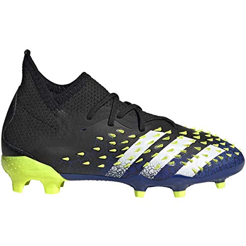 adidas Freak.1 Firm Ground Soccer Shoe, 5.0, Core Black/Cloud White/Solar Yellow