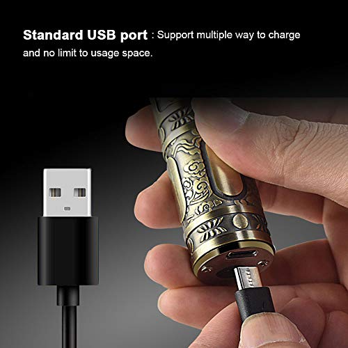 Andoer Aparador de cabelo T1 Masculino Carga USB portátil Retro Engrave Cortador de cabelo elétrico