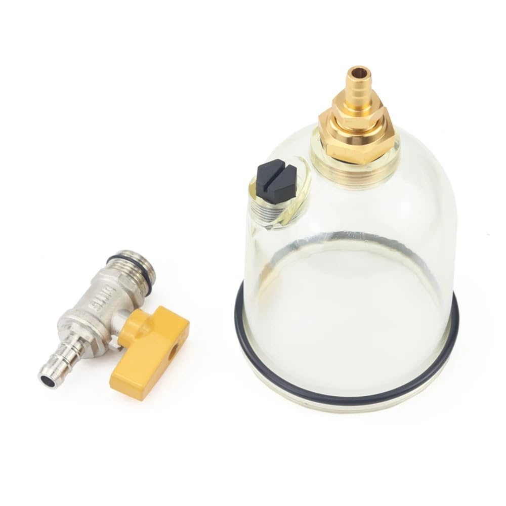 Gasfilter Kraftstofffilter 500FG Kraftstofffilterbecher 500FH Diesel Marine Bootsmotor Wasserabscheider Schüssel Ablassventil Wasserhahn Zubehör(Bowl with Valve)