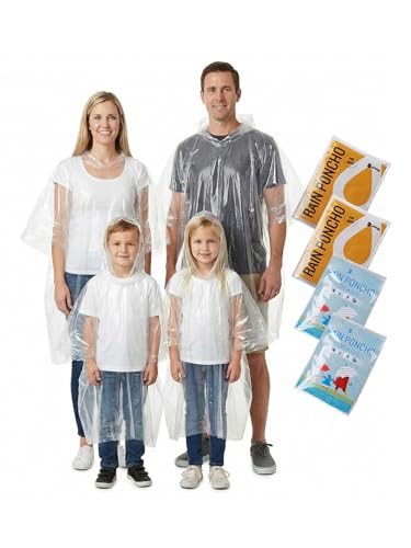 Image of SaphiRose Disposable Rain Ponchos Emergency Clear Poncho
