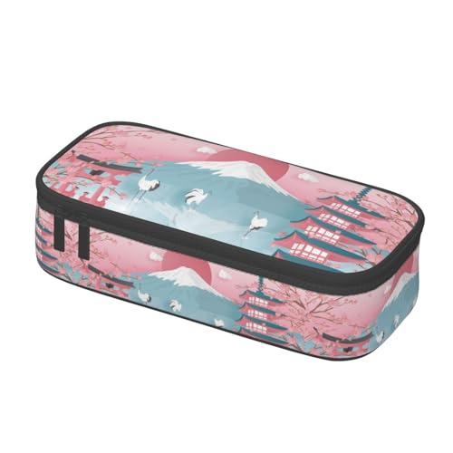 Image of Japanese Cherry Blossom Large Pencil Case, Pencil Pouch With Zipper Compartments Stationery Pencil Bag For Kids Teens Students School Supplies