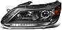 DNA Motoring OEM-HL-0059-L Black Amber Factory Style Driver Side Projector Headlight Lamp Replacement For 13-15 Accord 4Dr