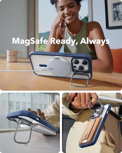 Image of ESR for iPhone 14 Pro Case, Compatible with MagSafe, Built-in Camera Ring Stand, Military-Grade Protection, Magnetic Phone Case for iPhone 14 Pro, Classic Series, Clear Blue
