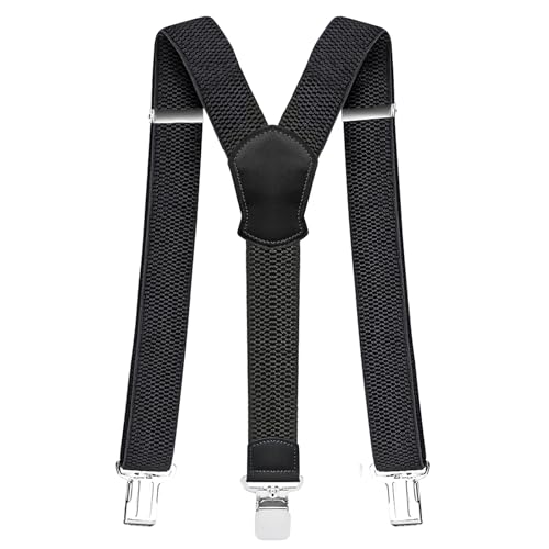 Pejoye Hosenträger für Herren Breit 4 cm Y Förmige mit Extra Starken Metall Clips Durable Elastic Verstellbare Einheitsgröße für Männer und Damen