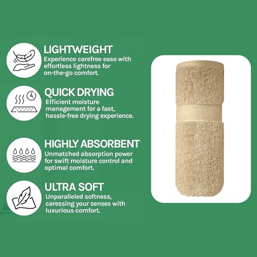 Image of Sulfar 100% Terry Ring Spun Cotton Face Towel - Quick-Dry, Highly Absorbent (480 GSM) (30 x 30 Cm) Bleach Sand (Pack of 1)