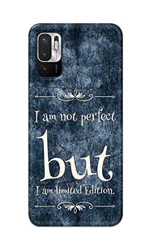 Image of Printed Hard Back Cover Case for Mi Redmi Note 10T 5G | Mi Redmi Note 10 5G Back Cover (I Am Not Perfect I Am Limited Edition) -1803