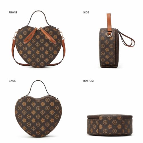 Image of Makes Crossbody Bags for Women Vegan Leather Adjustable Shoulder Strap | Small Purse with Heart Shape Daily Travel College, Large Capacity Handbag Gift for Mother Wife Mom
