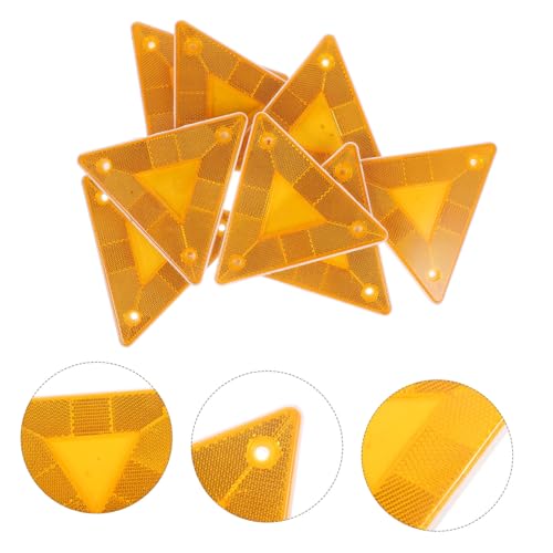8 señales reflectantes triangulares lentas amarillo para vehículos miniatura 3
