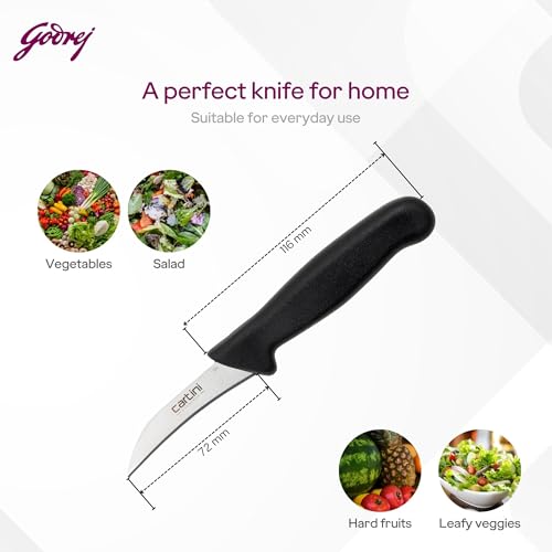 Image of Godrej Cartini I Knife For Kitchen & Hospitality I For carving fruits and vegetable I High grade Stainless Steel, Long lasting life I 1Year Warranty