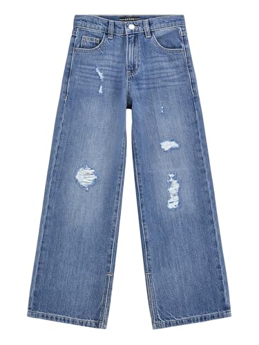 GUESS Girls' Denim 90s Fit Distressed Jeans3