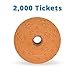 INDIANA TICKET CO. 2,000 Orange Raffle Tickets Double Roll, Premium Quality 50/50 Raffle Tickets, Tickets for Events, Carnivals, Door Prizes, Drinks and More