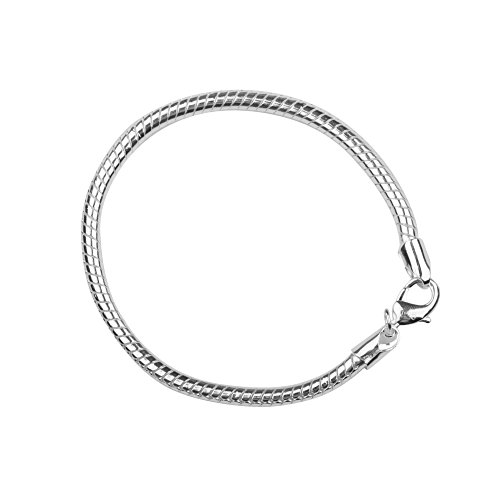 NYKKOLA Bracelet chaîne serpentine plaqué argent 925 classique Cover