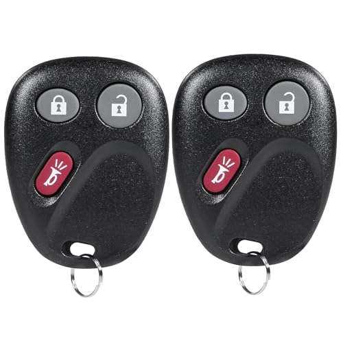 Keyless Entry 3-Button Key Fob Compatible for 2003-2007 Chevy Silverado, Tahoe, Suburban, GMC Sierra, Yukon, Cadillac Escalade, Hummer H2 | LHJ011 Replacement Keyless Entry Remote (2 Pack)