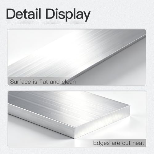 Image of 2PCS 1 /8 inch Thick x 2 inch Wide 12 inch Long 6061 Aluminum Flat Bar, T6511 Mill Stock Solid Square Aluminum Bar for Industrial, DIY and Fabrication