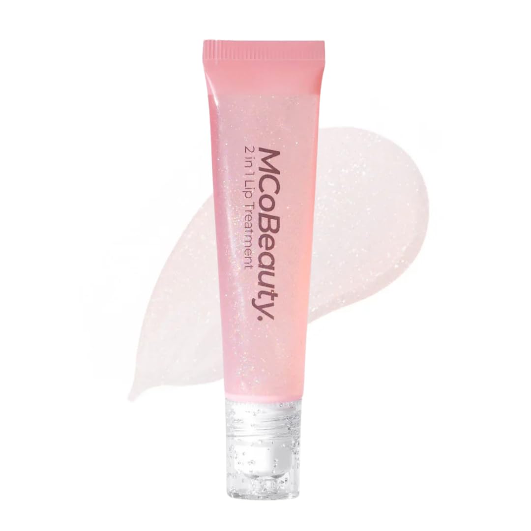 Glow and Treat 2-in-1 Lip Treatment - Birthday Cake Scent - Moisturising Lip Oil with Squalane and Roller Ball Applicator - Glossy Shine Finish - Stocking Stuffers for Teen Girls - 10ml