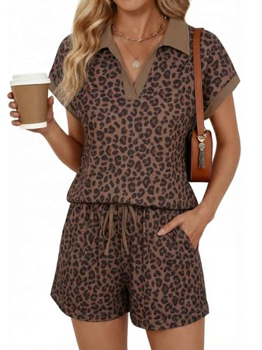 Yousify 2 Piece Sets for Women Cap Sleeve V Neck