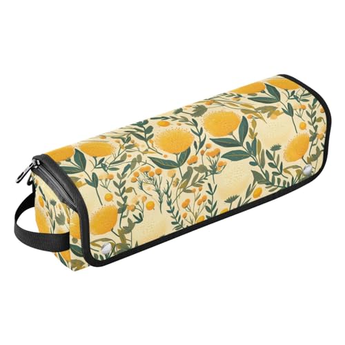 Bolsa de Viaje Amarilla Grande para Herramientas de Cabello con Protector Resistente al Calor, Estuche Doble Capa para Planchas, Alisadores y Rizadores