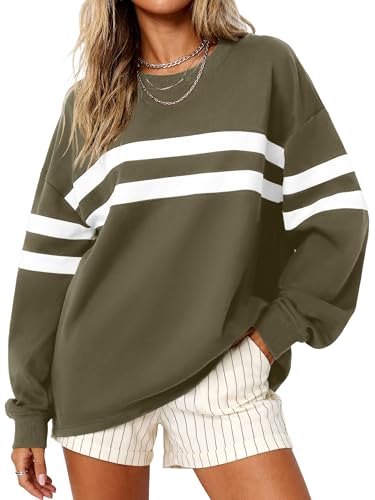 Amazon.com: MASCOMODA Women's 2026 Striped Oversized Sweatshirt