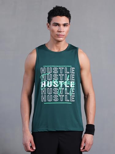 Image of CHKOKKO Tank Tops Sleeveless T-Shirt for Men Dry Fit Vest Gym Wear Graphic Printed Stylish Round Neck Running Sando for Sports Workout Fitness & Casual or Beach Wear